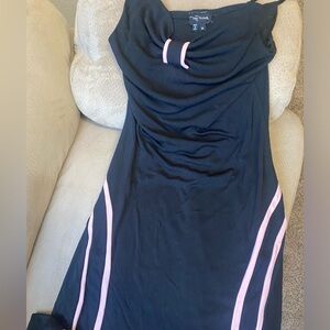 Black Dress with Pink Accents